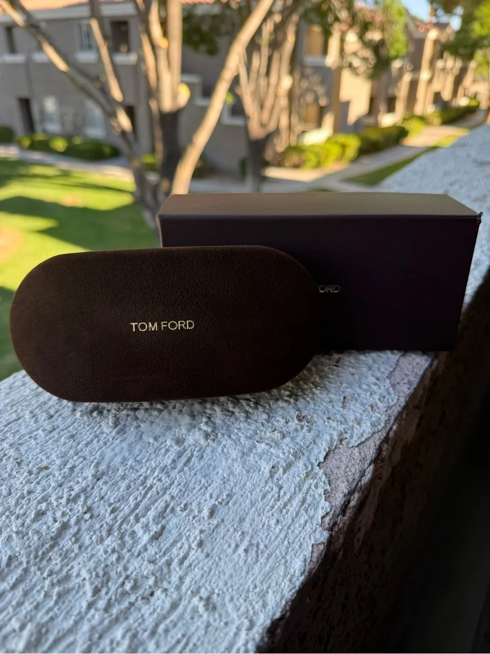 Tom Ford chocolate brown Sunglasses Case and Packaging